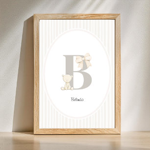 Benutzerdefinierte Buchstabe B-Nursery-Wandkunst - Poster