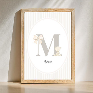 Benutzerdefinierte Buchstabe M Kinderzimmer-Wandku Poster