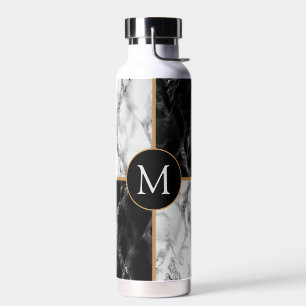 Benutzerdefinierte Buchstaben-Wasserflasche Schwar Trinkflasche