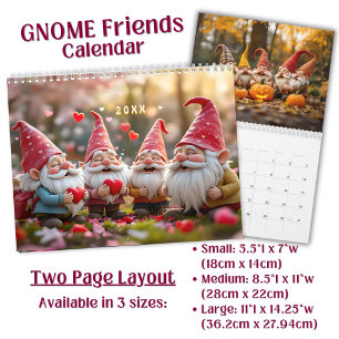 Benutzerdefinierte bunte lustige Gnom-Freunde-Kuns Kalender