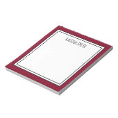 Benutzerdefinierte Burgundy Red White Editable Far Notizblock (Rotiert)