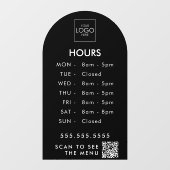 Benutzerdefinierte Bürozeiten mit QR-Code Ihr Logo Fensteraufkleber (Blatt)