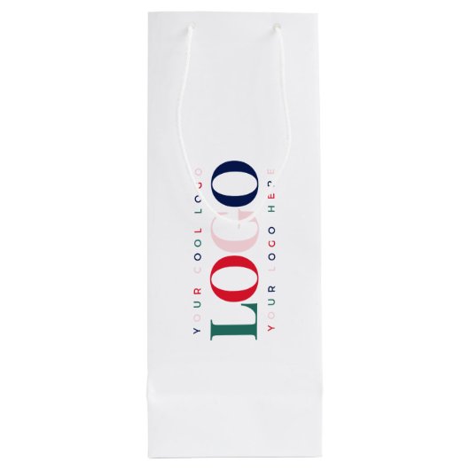 Benutzerdefinierte Business Company Rectangle Logo Geschenktüte Für Weinflaschen (Rückseite)