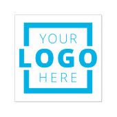 Benutzerdefinierte Business-Logo-Briefmarke Aqua B Permastempel (Design)