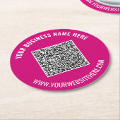 Benutzerdefinierte Business-QR-Code-Papier-Unterle Runder Pappuntersetzer (Angewinkelt)
