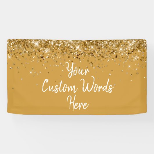 Benutzerdefinierte Butterscotch Gold Geburtstagsfe Banner (Horizontal)