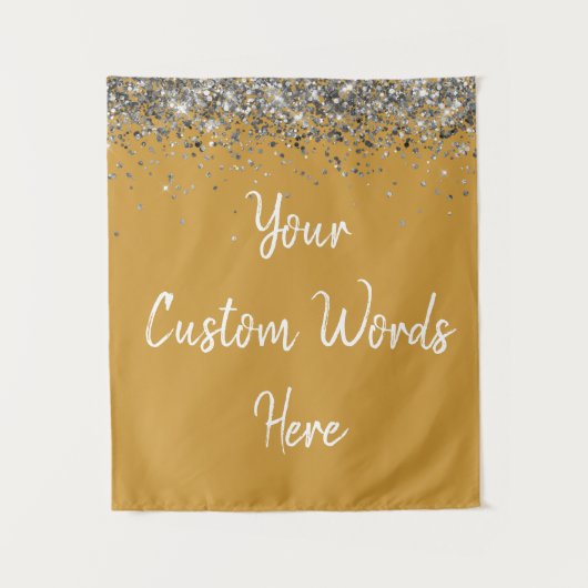 Benutzerdefinierte Butterscotch Silber Personalisi Wandteppich (Vorderseite)