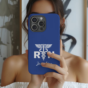 Benutzerdefinierte Caduceus RN Krankenschwester Fa iPhone 15 Pro Hülle
