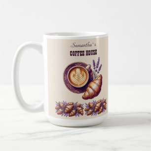 Benutzerdefinierte Cafe Merch Vintage Croissant mi Kaffeetasse