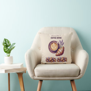 Benutzerdefinierte Cafe Merch Vintage Croissant mi Kissen