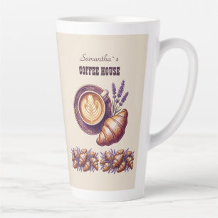 Benutzerdefinierte Cafe Merch Vintage Croissant Mi Milchtasse