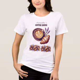 Benutzerdefinierte Cafe Merch Vintage Croissant mi Tri-Blend Shirt