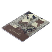 Benutzerdefinierte Camo-Vogel-Patchwork-Optik Brau Notizblock (Linke Seite)