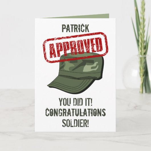 Benutzerdefinierte Camouflage Cap Passing Out Para Karte (Vorderseite)