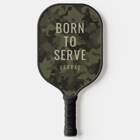 Benutzerdefinierte Camouflage Geboren zum Serviere Pickleball Schläger (Vorderseite)