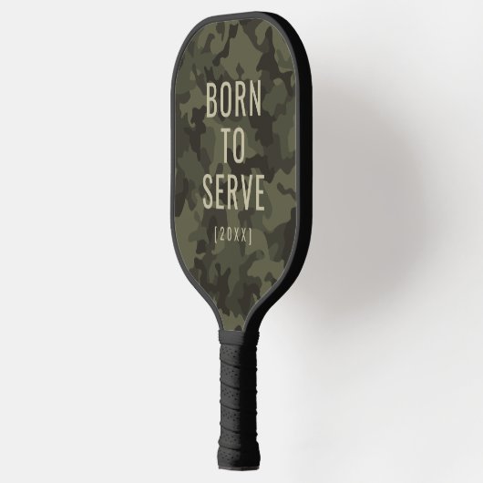 Benutzerdefinierte Camouflage Geboren zum Serviere Pickleball Schläger (Links)