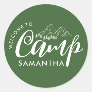 Benutzerdefinierte Camp Junggesellinnenparty Moder Runder Aufkleber