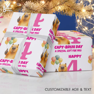 Benutzerdefinierte Capybara HAPPY CAPYBRUH TAG 4. Geschenkpapier