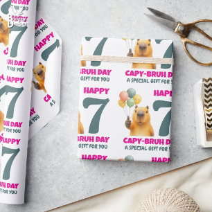 Benutzerdefinierte Capybara HAPPY CAPYBRUH TAG 7. Geschenkpapier