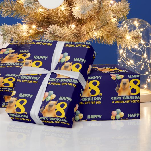 Benutzerdefinierte Capybara HAPPY CAPYBRUH TAG 8. Geschenkpapier (Feiertage)
