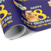 Benutzerdefinierte Capybara HAPPY CAPYBRUH TAG 8. Geschenkpapier (Rolleneckpunkt)