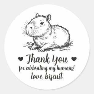 Benutzerdefinierte Capybara-Hochzeitsgunst-Sticker Runder Aufkleber