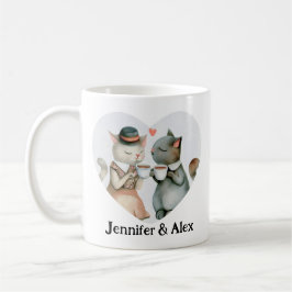 Benutzerdefinierte Cat Couple-Namen Personalisiert Kaffeetasse