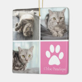 Benutzerdefinierte Cat Foto Collage Hübsch rosa Do Keramikornament (Links)