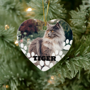 Benutzerdefinierte Cat Foto Keramik Ornament mit N