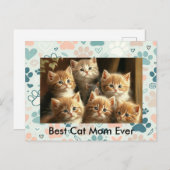 Benutzerdefinierte Cat Lover Postkarte | Paw Print (Vorne/Hinten)