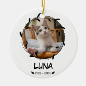 Benutzerdefinierte Cat Memorial Keepake - Foto, Na Keramik Ornament (Vorne)