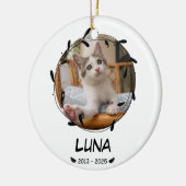 Benutzerdefinierte Cat Memorial Keepake - Foto, Na Keramik Ornament (Links)