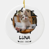 Benutzerdefinierte Cat Memorial Keepake - Foto, Na Keramik Ornament (Hinten)