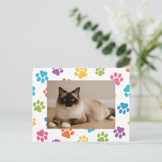 Benutzerdefinierte Chat-Lover-Postkarte mit Foto Postkarte (Stehend Vorderseite)