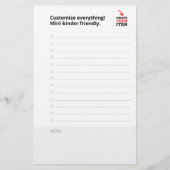 Benutzerdefinierte CHECKLISTE editierbarer minimal Briefpapier (Vorderseite)