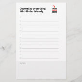 Benutzerdefinierte CHECKLISTE editierbarer minimal Briefpapier (Rückseite)