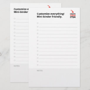 Benutzerdefinierte CHECKLISTE editierbarer minimal Briefpapier