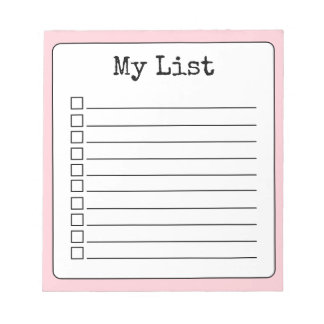 Benutzerdefinierte Checkliste für Rosa rückrosa ge Notizblock