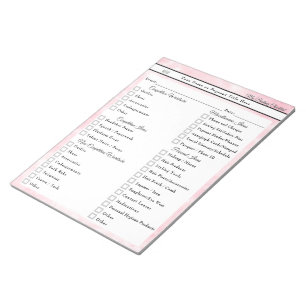 Benutzerdefinierte Checkliste für Schönheitswettbe Notizblock