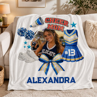Benutzerdefinierte Cheer Mom Foto Sports Stolz Fleecedecke