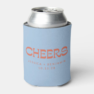 Benutzerdefinierte Cheers Blue Terracotta Chic Mod Dosenkühler