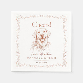 Benutzerdefinierte Cheers Hochzeits-Hund Haustier Serviette