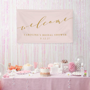 Benutzerdefinierte Chic Elegante Rosa Bridal Showe Banner