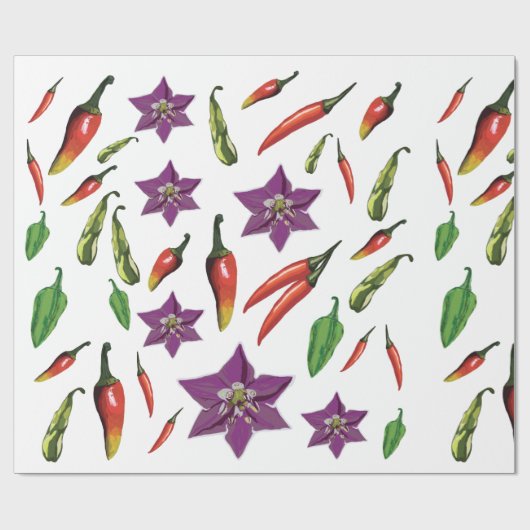 Benutzerdefinierte Chili-Paprikaschoten Geschenkpapier (Flach)