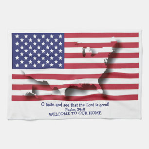 Benutzerdefinierte christliche FLAGGE DER USA Geschirrtuch