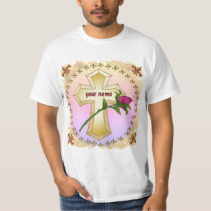 Benutzerdefinierte Christliche Rose Cross T - Shir T-Shirt