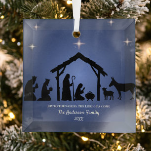 Benutzerdefinierte christliche Weihnachtsgeschicht Ornament Aus Glas