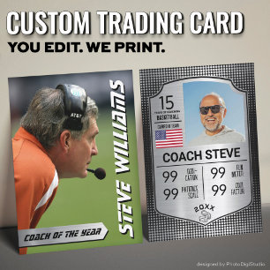 Benutzerdefinierte Coach Trading Card, Silber Shie Telefonnummerkarte