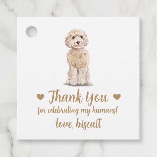 Benutzerdefinierte Cockapoo-Gastgeschenk Hochzeit- Geschenkanhänger (Vorderseite)