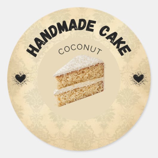 Benutzerdefinierte Coconut Cake Labels | Personali Runder Aufkleber (Vorderseite)
